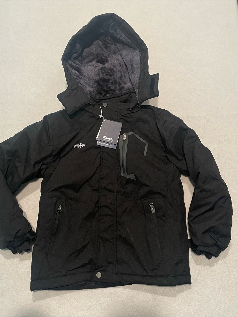 Wantdo kids' Black Hooded Winter Jacket, 8